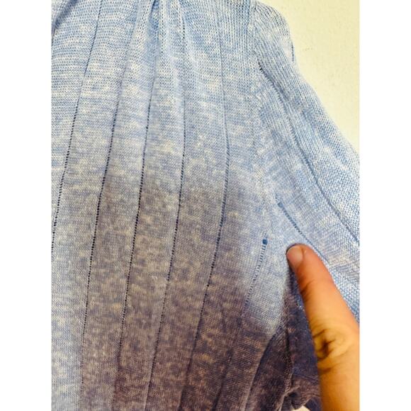 BOSS Light Blue Collared Short Sleeve Front Button Closure Polo Knit Midi Dress - Picture 7 of 14